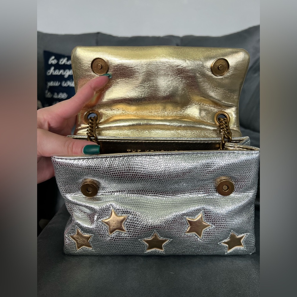 Kurt Geiger Silver Bag with Gold Stars - Picture 2 of 5
